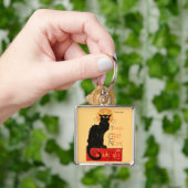 スティインレンブラックキャットクラシックフランスのアートワーク キーホルダー (手)