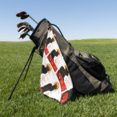 スティインレンブラックキャットクラシックフランスのアートワーク ゴルフタオル (グリーン)