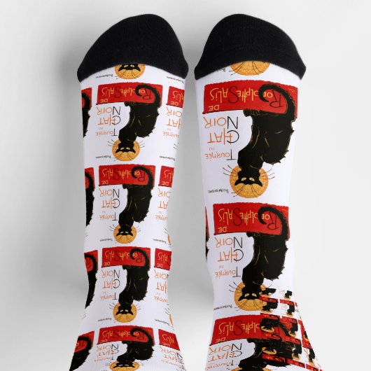 スティインレンブラックキャットクラシックフランスのアートワーク ソックス (上部)