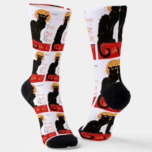 スティインレンブラックキャットクラシックフランスのアートワーク ソックス (傾斜あり)