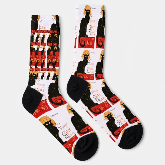 スティインレンブラックキャットクラシックフランスのアートワーク ソックス (右)