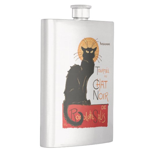 スティインレンブラックキャットクラシックフランスのアートワーク フラスク (右)