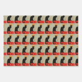 スティインレンブラックキャットクラシックフランスのアートワーク ラッピングペーパーシート (正面3)