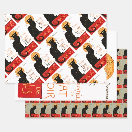 スティインレンブラックキャットクラシックフランスのアートワーク ラッピングペーパーシート (セット)