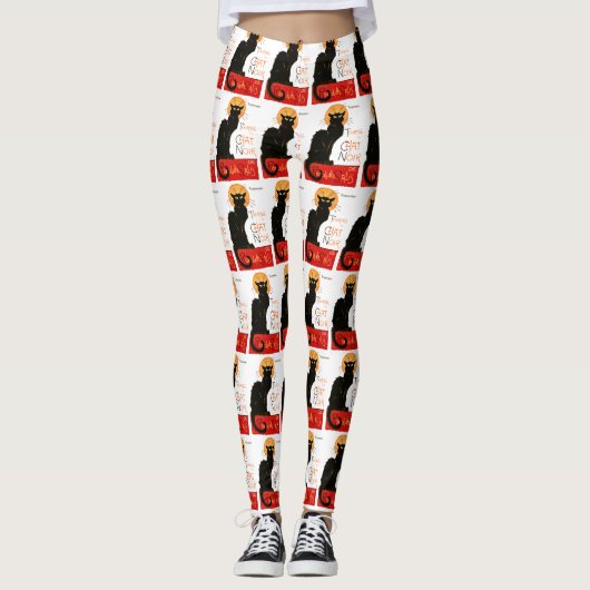 スティインレンブラックキャットクラシックフランスのアートワーク レギンス (正面)