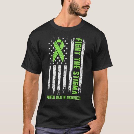 スティグマと戦うメンタルヘルス問題認識度A Tシャツ (正面)