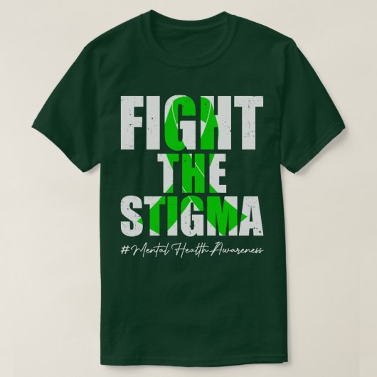 スティグマと戦うメンタルヘルス認識度月Gre Tシャツ (デザイン正面)