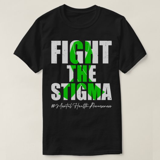 スティグマと戦うメンタルヘルス認識度月Gre Tシャツ (デザイン正面)