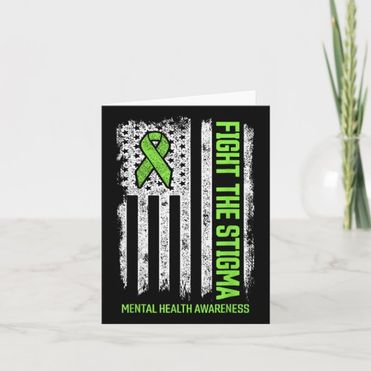 スティグマに対抗するアメリカ国旗のメンタルヘルス法 カード (正面)