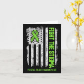 スティグマに対抗するアメリカ国旗のメンタルヘルス法 カード (黄色い花)
