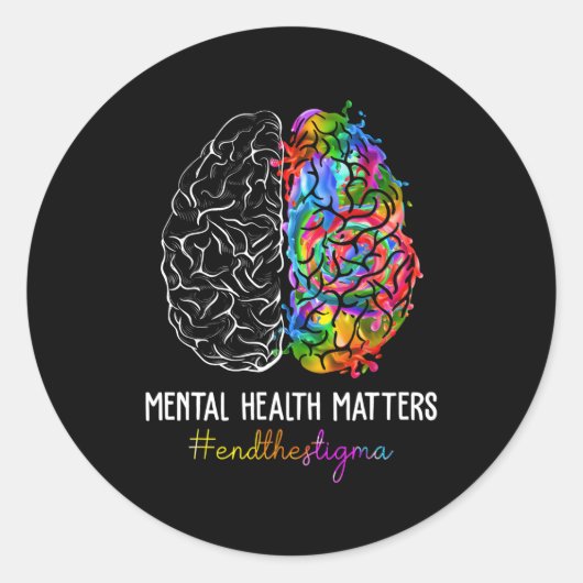スティグマのタルヘルス問題を終了タル認識度 ラウンドシール (正面)