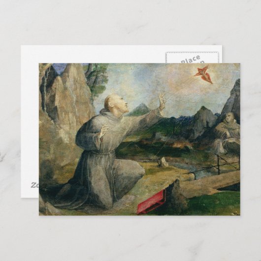 スティグマタを受け取るアッシジの聖フランシス ポストカード (正面/裏面)