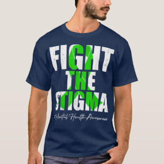 スティグマメンタルヘルス認識度月Greと戦う Tシャツ