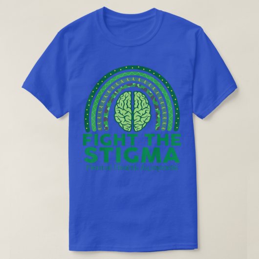 スティグマメンタルヘルス認識度月Greと戦う Tシャツ (デザイン正面)