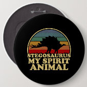 スティゴサウルス私の精神の動物の恐竜の恋人 缶バッジ (正面&裏面)