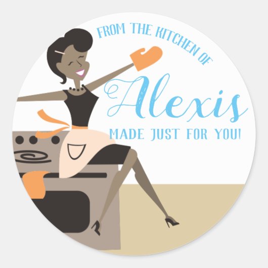 スティッカーの台所からアフリカ系アメリカ人 ラウンドシール (正面)