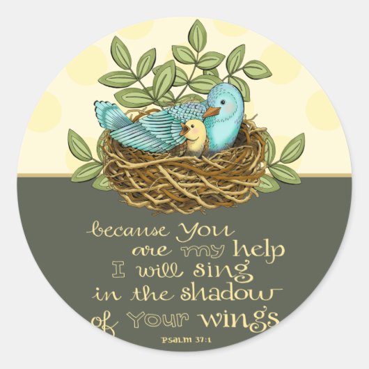 スティッカーの周りの翼の影 ラウンドシール (正面)