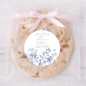 スティッカーをする前の何か青いブライダルシャワー ラウンドシール