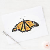 スティッカーオス(昆虫)オオカバマダラ、モナーク蝶 楕円形シール (封筒)