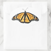 スティッカーオス(昆虫)オオカバマダラ、モナーク蝶 楕円形シール (バッグ)