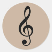 スティッカーズトレブルクレフ、 音符記号モチャラウンド ラウンドシール (正面)