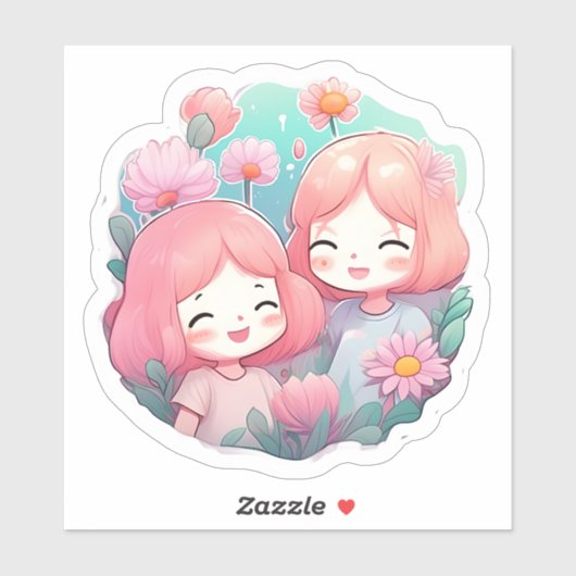 スティッカーパラエルディアデルアミゴ – chicas シール (シート)