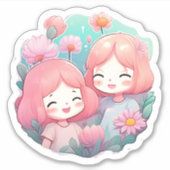 スティッカーパラエルディアデルアミゴ – chicas シール (正面)