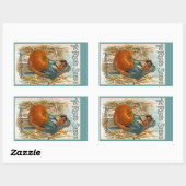 スティッカーヘイルームアンティークカボチャ種子ライスシード 長方形シール (シート)