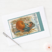 スティッカーヘイルームアンティークカボチャ種子ライスシード 長方形シール (封筒)