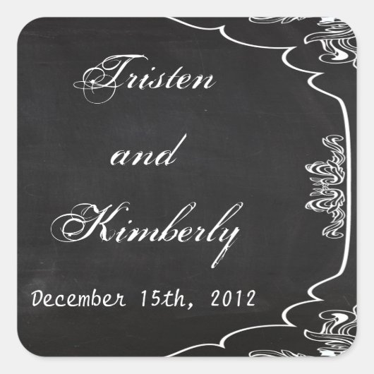 スティッカーモダンのヴィンテージにビクトリアン賛成 スクエアシール (正面)