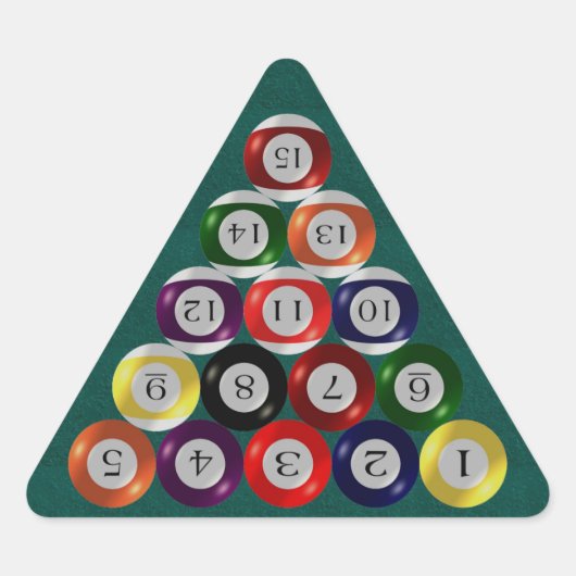 スティッカー – ビリヤード – ボールのラック 三角形シール (正面)