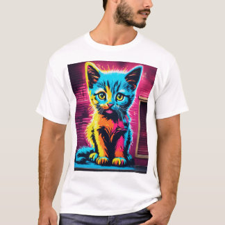 スティッキーキティ―鮮やかな草書体のグラフィティロゴTシャツ Tシャツ