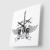 スティッキーチューン |ワンドゥア |ロックスタイル版 スクエア壁時計 (傾斜)