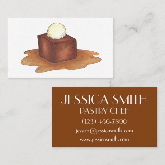 スティッキートフィープディングデザートフードパティシエ 名刺 (正面/裏面)