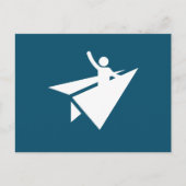 スティックおもしろいフィギュア紙飛行機、カスタム誕生日 ポストカード (正面)