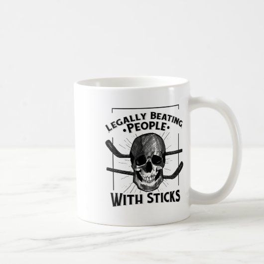 スティックで人を叩く合法的に楽しいドクロ コーヒーマグカップ (右)