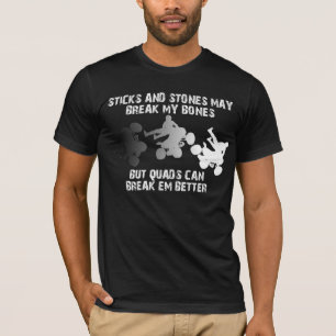 スティックとストーンズ クアッドATV 冗談Tシャツ Tシャツ