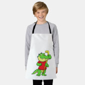 スティックとフィールドホッケーでクロコダイル エプロン (着用した状態)