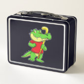 スティックとフィールドホッケーでクロコダイル メタルランチボックス (裏面)