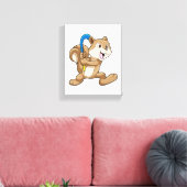 スティックとフィールドホッケーのリス キャンバスプリント (インサイチュ (リビング))