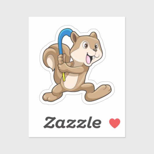 スティックとフィールドホッケーのリス シール (シート)