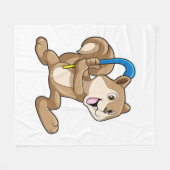 スティックとフィールドホッケーのリス フリースブランケット (正面(横))