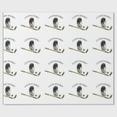 スティックとヘルメットを使ったホッケーカスタムデザイン ラッピングペーパー (フラット)