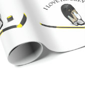 スティックとヘルメットを使ったホッケーカスタムデザイン ラッピングペーパー (ロールコーナー)