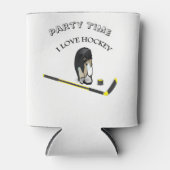 スティックとヘルメットを使ったホッケーカスタムデザイン 缶クーラー (正面)