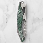 スティックとリントに緑の油テクスチャ ソムリエナイフ (裏面)