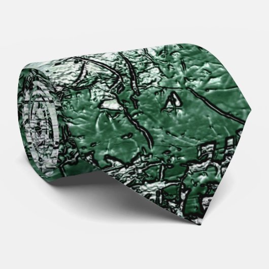スティックとリントに緑の油テクスチャ ネクタイ (ロール)
