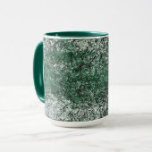 スティックとリントに緑の油テクスチャ マグカップ (正面左)