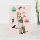 スティックにプレートを付けたママ母のデイカード シーズンカード (正面)