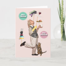 スティックにプレートを付けたママ母のデイカード